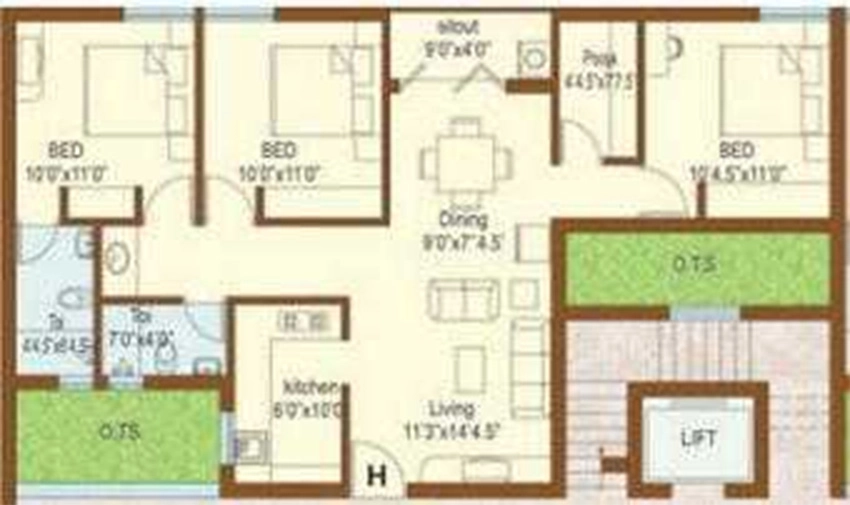 3 BHK Flat in RC Royal Grande in Thirumullaivoyal, Chennai - Image 881235
