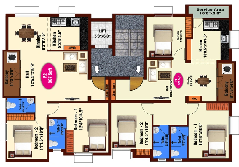 Floor Plan of JKB Srivari Enclave in Madhanandapuram, Chennai - Image 246180