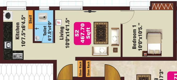 1 BHK Flat in JKB Golden Arch in Kolapakkam, Chennai - Image 843370
