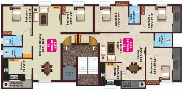 Floor Plan of JKB Golden Arch in Kolapakkam, Chennai - Image 246520