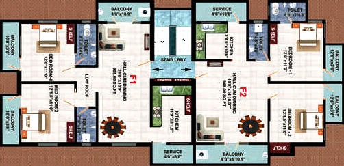 Floor Plan of JKB Sri Vilas in Porur, Chennai - Image 327061