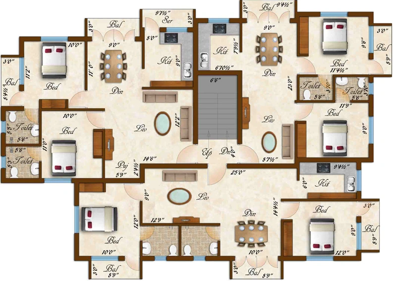 Floor Plan of Rams Sarovar in Medavakkam, Chennai - Image 247898