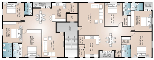 Floor Plan of Rams Hibiscus in Nungambakkam, Chennai - Image 248009