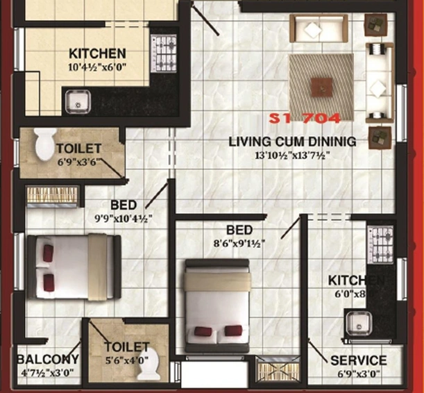 2 BHK Flat in GCC Greenway Elite in Mannivakkam, Chennai - Image 849520