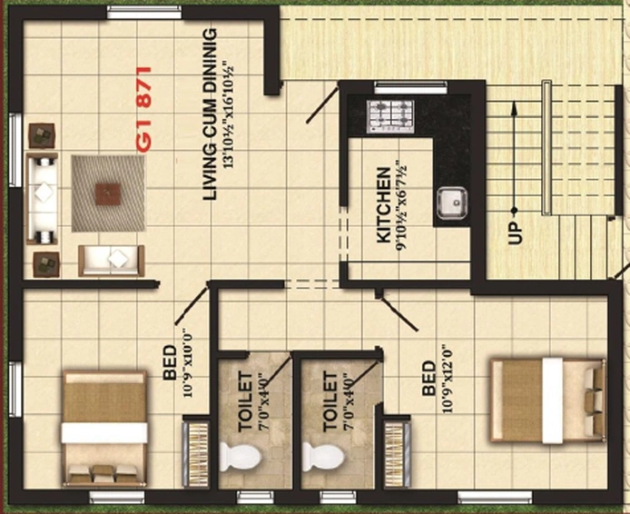 2 BHK Flat in GCC Greenway Elite in Mannivakkam, Chennai - Image 849521