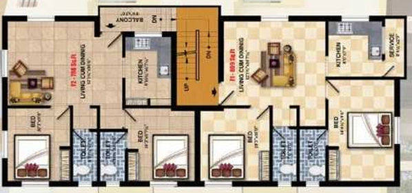 Floor Plan of GCC Greenway Daffodils in Urapakkam, Chennai - Image 260892