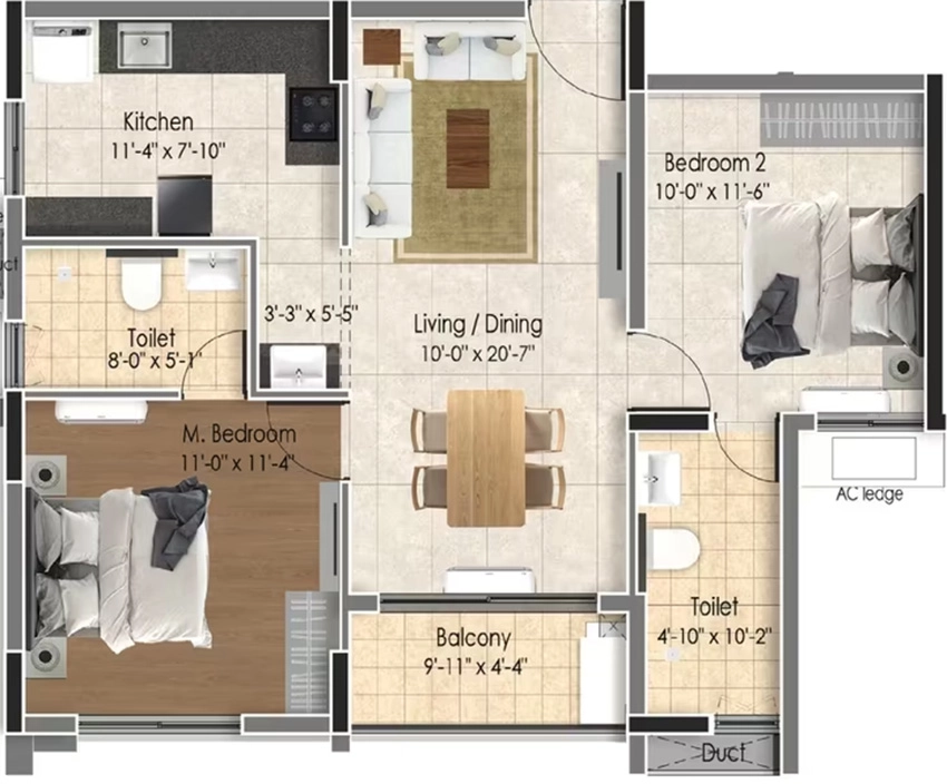 2 BHK Flat in DRA Astra in Madhavaram, Chennai - Image 879704