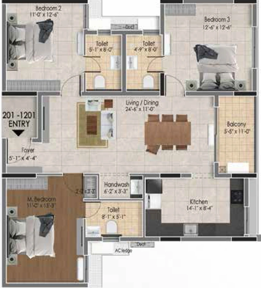 3 BHK Flat in DRA Astra in Madhavaram, Chennai - Image 879706