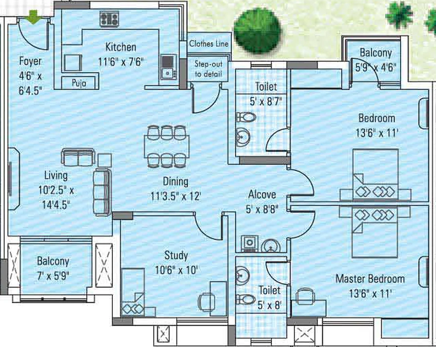 2 BHK Flat in Appaswamy Greensville in Sholinganallur, Chennai - Image 883057