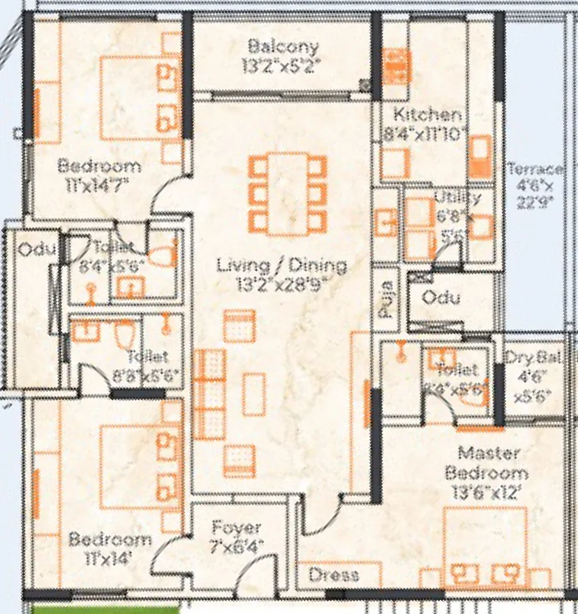 3 BHK Flat in Appaswamy Skylon in Koyambedu, Chennai - Image 883106