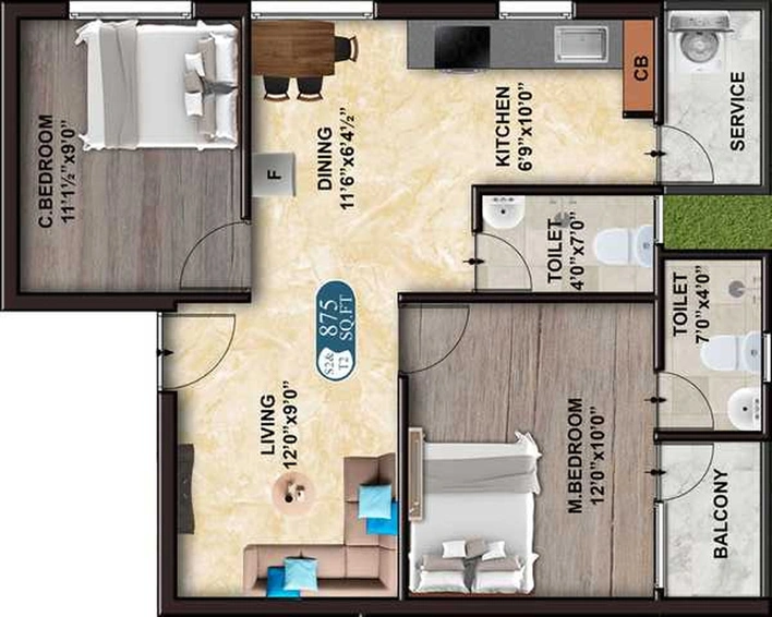 2 BHK Flat in The Nest Tradition in Tambaram, Chennai - Image 843810