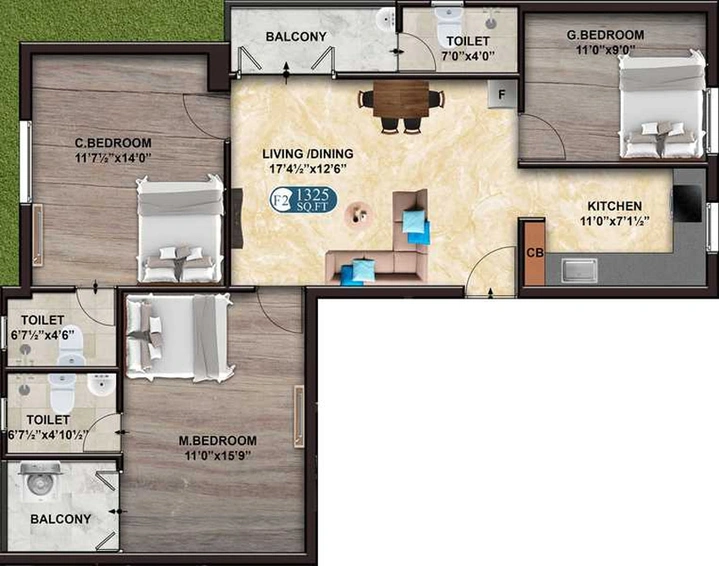 3 BHK Flat in The Nest Tradition in Tambaram, Chennai - Image 843812