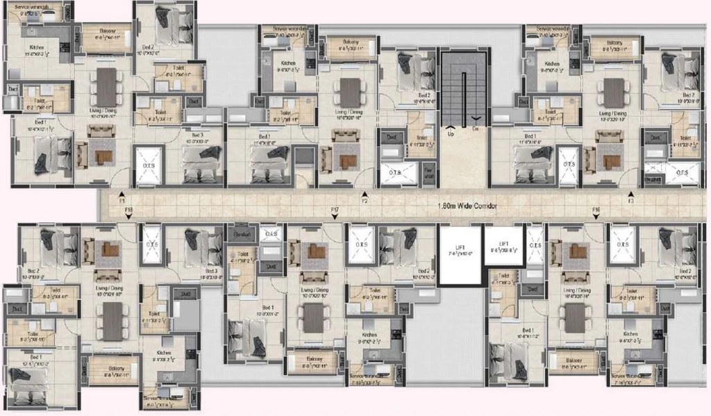 Floor Plan of VGN Richmond Towers in Guindy, Chennai - Image 344425
