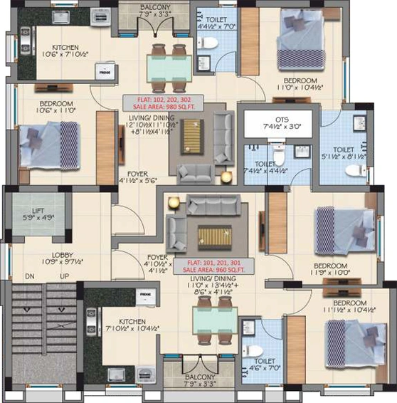 Floor Plan of VGN Divine in Thiruverkadu, Chennai - Image 226151