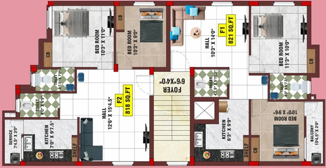 Floor Plan of Bharathi Sai King in Kundrathur, Chennai - Image 273645