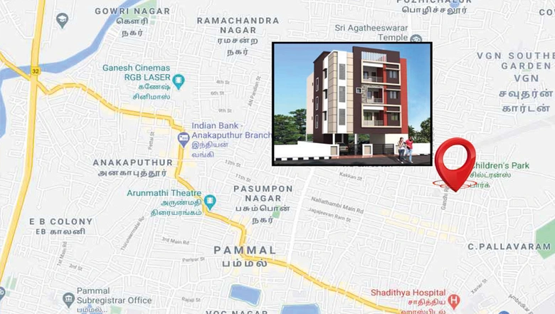 Location of Bharathi Sai Sky in Pammal, Chennai - Image 273789