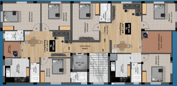 Floor Plan of Bharathi Astra in Pozhichalur, Chennai - Image 273796