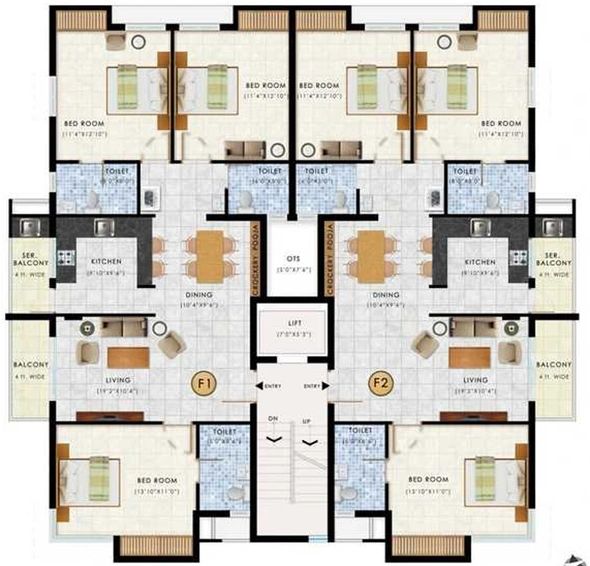 Floor Plan of Navins Kavitha in Adambakkam, Chennai - Image 255543