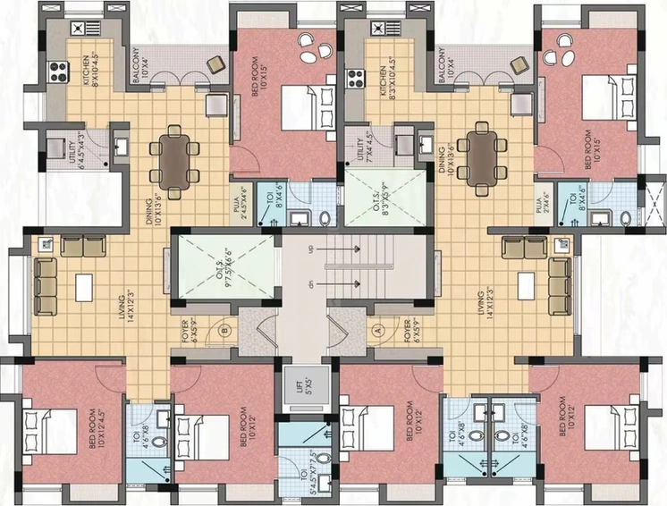 Floor Plan of Navins Mithra in Padi, Chennai - Image 255599