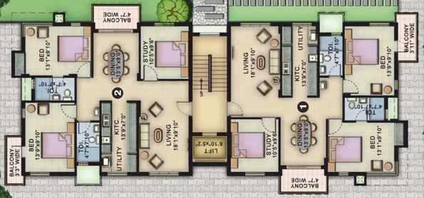 Floor Plan of Navins Triveni in Nanganallur, Chennai - Image 255683