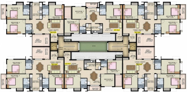 Floor Plan of Navins Aaradhana in Perungudi, Chennai - Image 255698