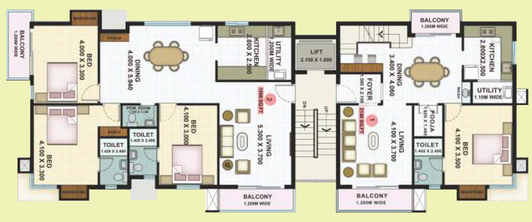 Floor Plan of Navins Mantra in Ashok Nagar, Chennai - Image 255704