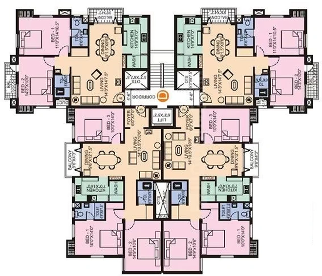 Floor Plan of Navins Subha Mangala in Ramapuram, Chennai - Image 255792