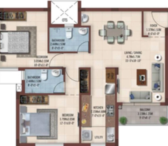 2 BHK Flat in Casagrand Ferns in Tambaram, Chennai - Image 850549