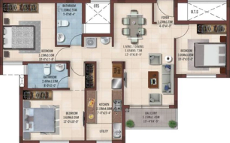 3 BHK Flat in Casagrand Ferns in Tambaram, Chennai - Image 850550