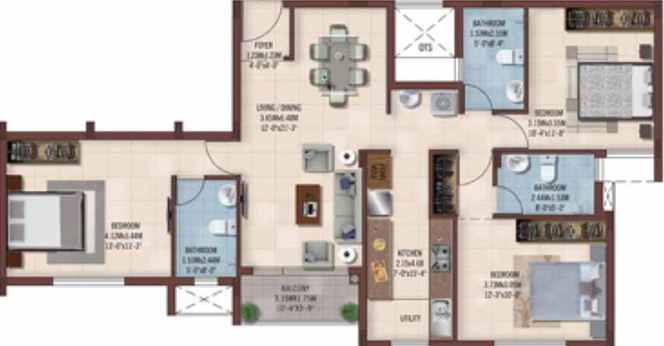 3 BHK Flat in Casagrand Ferns in Tambaram, Chennai - Image 850551