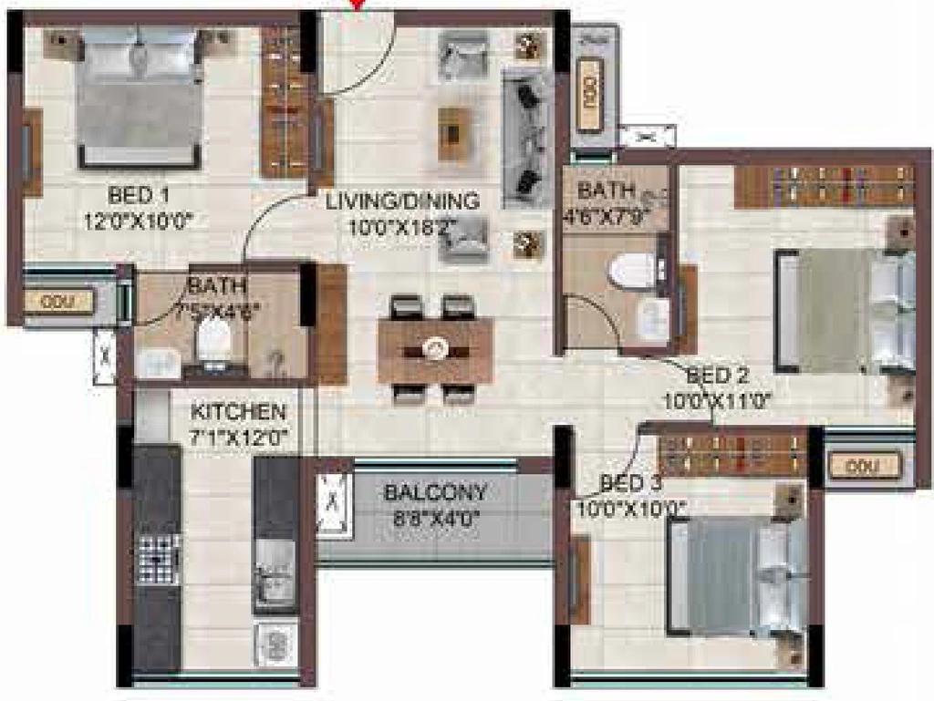 3 BHK Flat in Casagrand Southbrooke 2 in Kelambakkam, Chennai - Image 882380