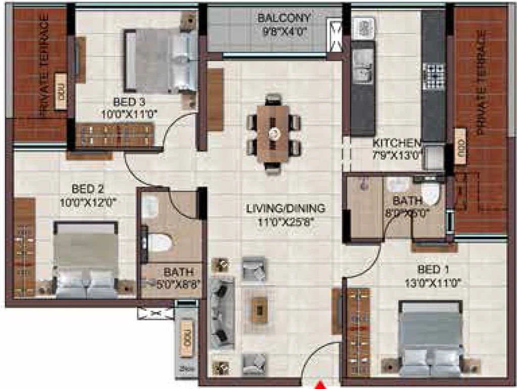 3 BHK Flat in Casagrand Southbrooke 2 in Kelambakkam, Chennai - Image 882381