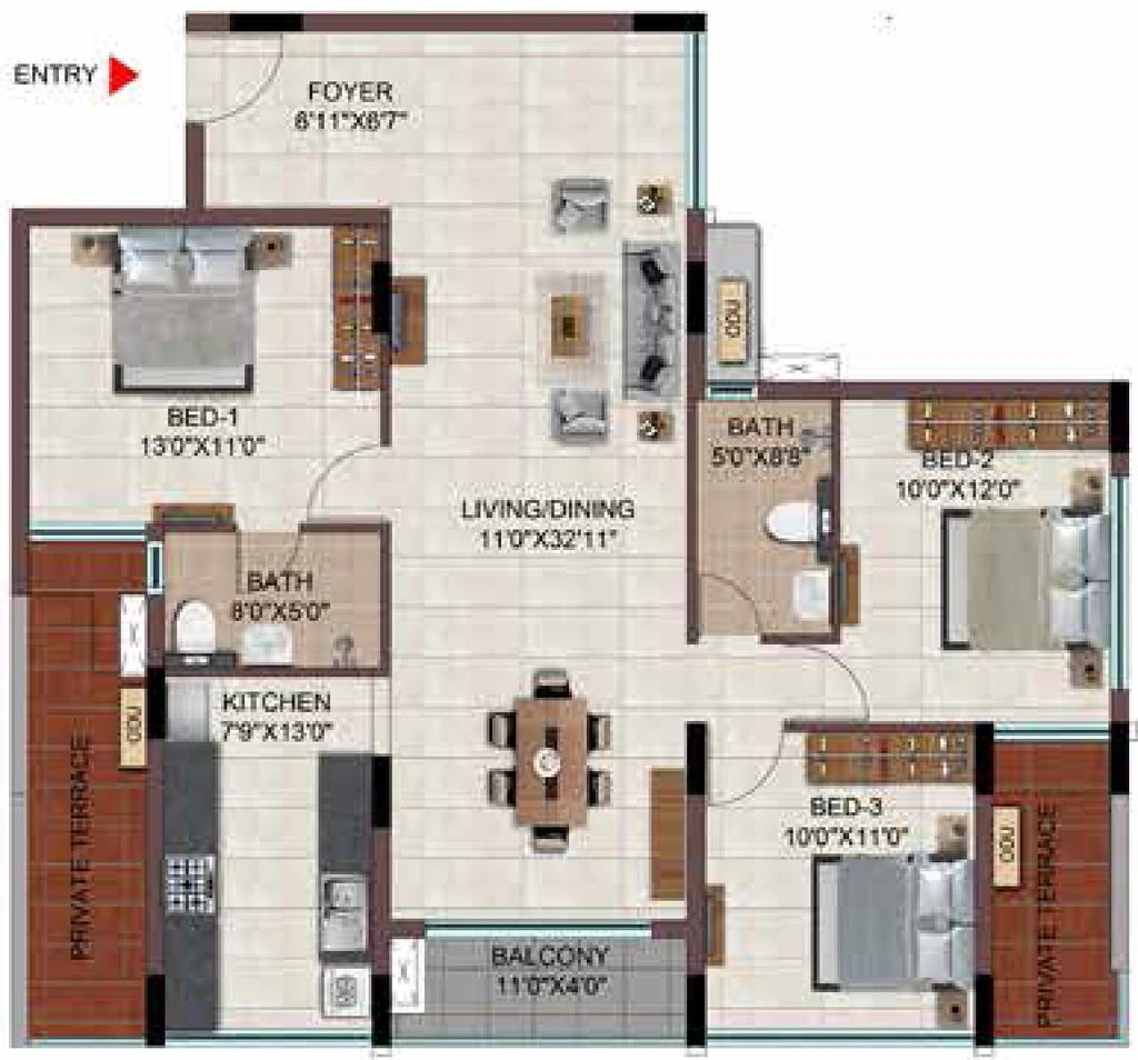 3 BHK Flat in Casagrand Southbrooke 2 in Kelambakkam, Chennai - Image 882382