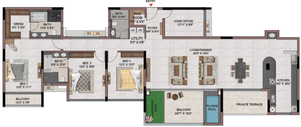4 BHK Flat in Casagrand Laurels in Navalur, Chennai - Image 879754