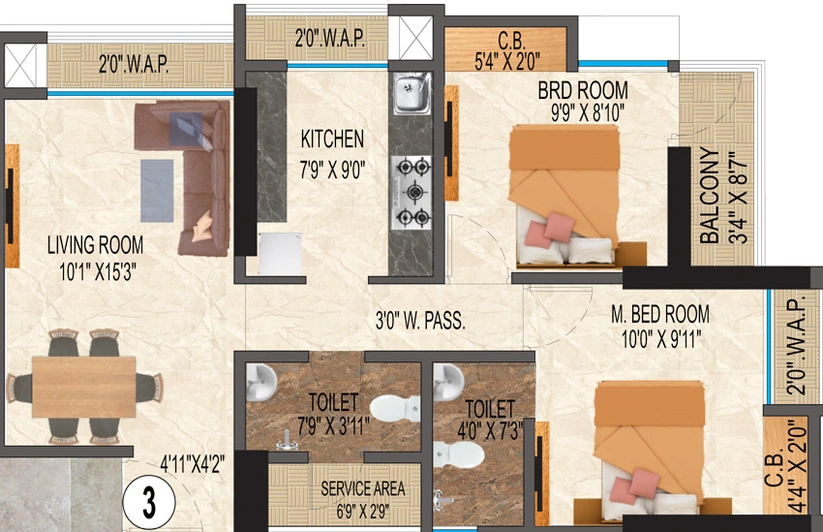 2 BHK Flat in Samrin White Rose in Thane West, Thane - Image 779199