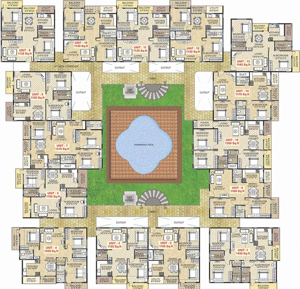 Floor Plan of Sai Purvi Pride in Gunjur Palya, Bangalore - Image 274381