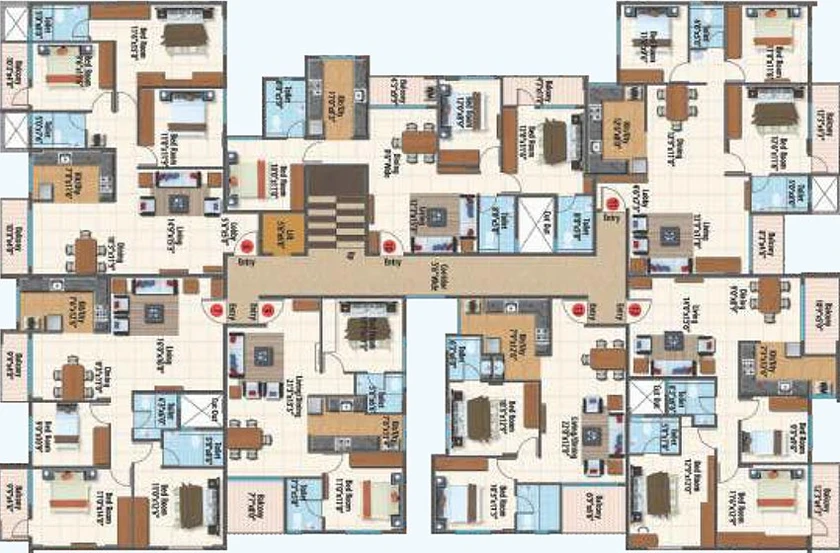 Floor Plan of Sai Suraksha Landmark in Arekere, Bangalore - Image 275050