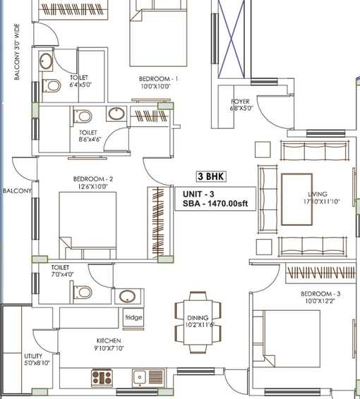 3 BHK Flat in Sonin Tranquil in JP Nagar, Bangalore - Image 854276