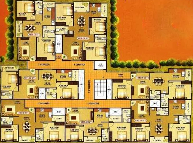 Floor Plan of SLV Torrent in Babusa Palya, Bangalore - Image 236733