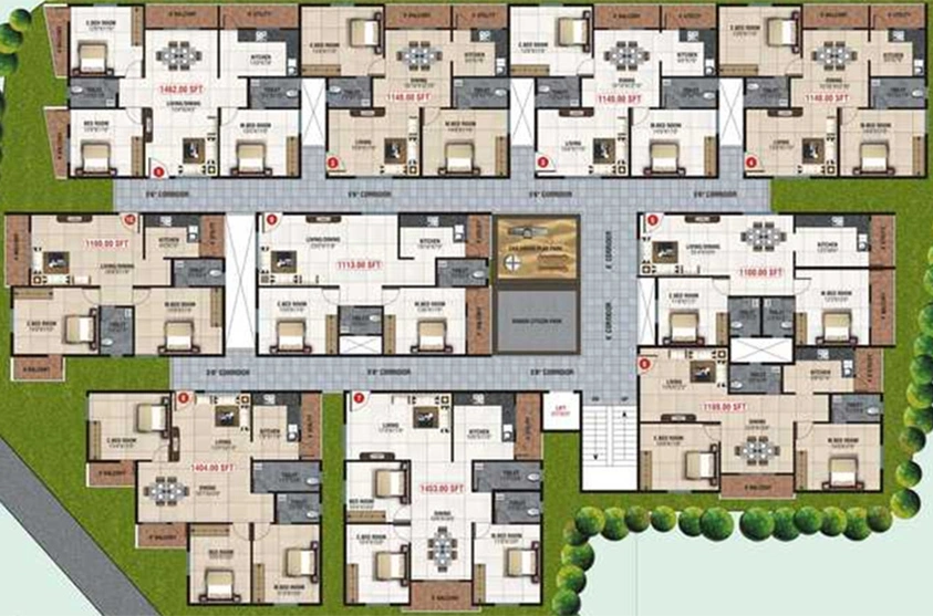 Floor Plan of SLV Ratnagiri Enclave in Whitefield, Bangalore - Image 236681
