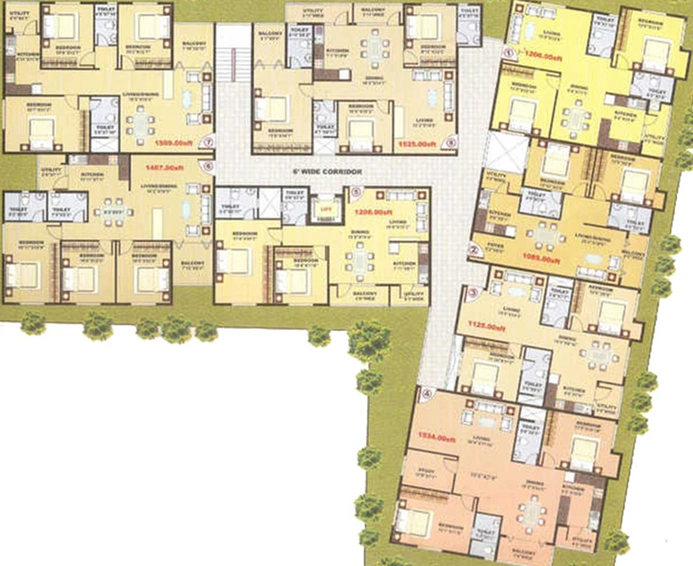 Floor Plan of SLV Anveshana in HBR Layout, Bangalore - Image 236640