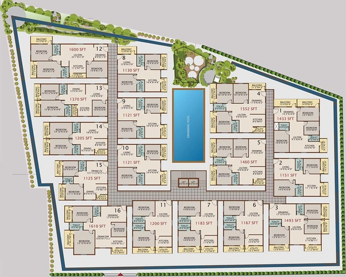 Floor Plan of Pioneer Wood Winds in Bommanahalli, Bangalore - Image 273509
