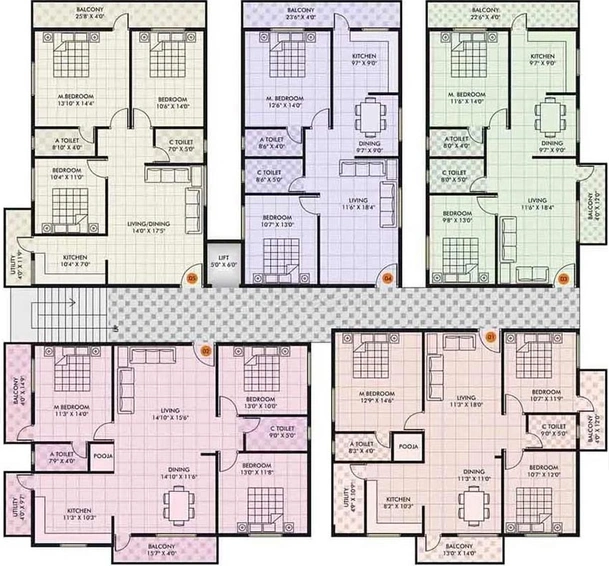 Floor Plan of Pioneer White Orchid in Begur, Bangalore - Image 273524