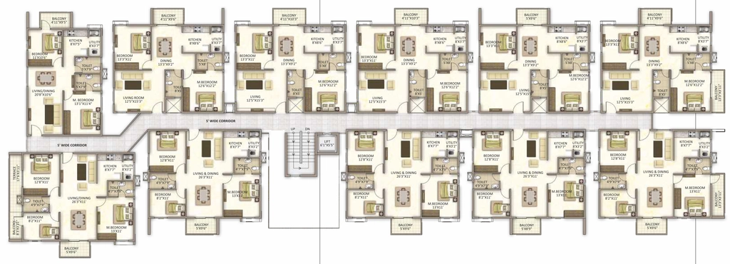 Floor Plan of Trendsquares Ortus Phase 1 in Hebbal, Bangalore - Image 340632