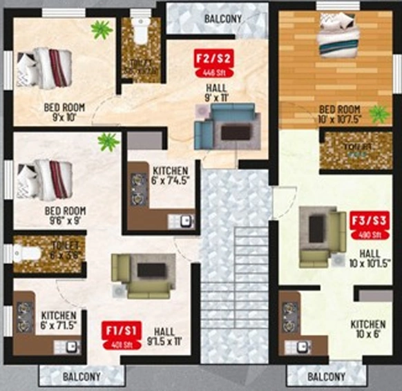 Floor Plan of Crest Cion Dion in Anakaputhur, Chennai - Image 239928