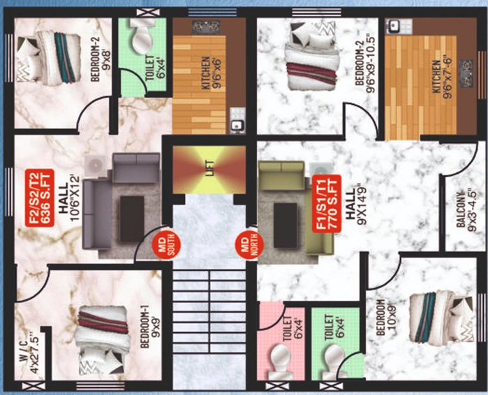 Floor Plan of Crest Irina in Pammal, Chennai - Image 239989