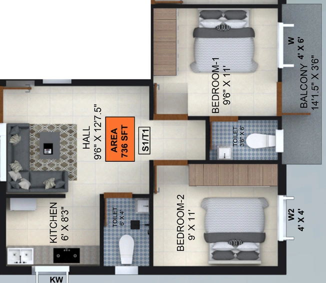 2 BHK Flat in Crest Lexi in Anakaputhur, Chennai - Image 839767