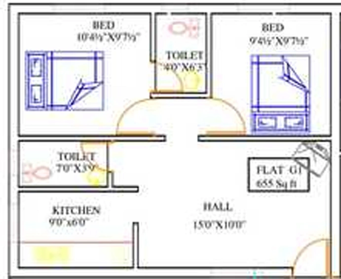 2 BHK Flat in Crest Dusica in Anakaputhur, Chennai - Image 839775