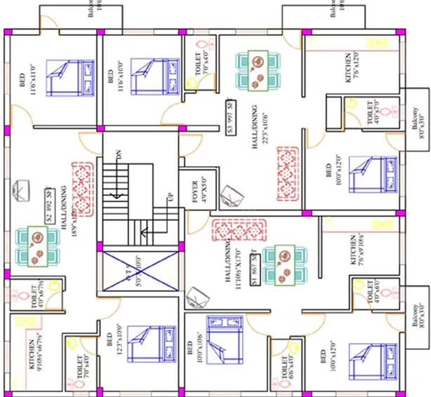 Floor Plan of Crest Dusica in Anakaputhur, Chennai - Image 240091
