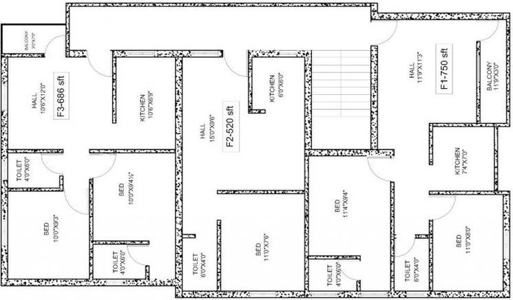 Floor Plan of Crest Leva in Anakaputhur, Chennai - Image 240524